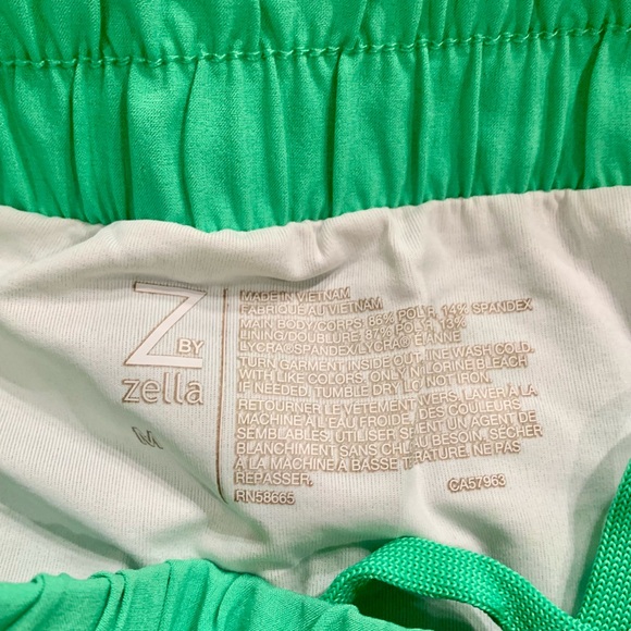 Zella Pink and Green Athletic Shorts Elastic Waistband M - Picture 4 of 6